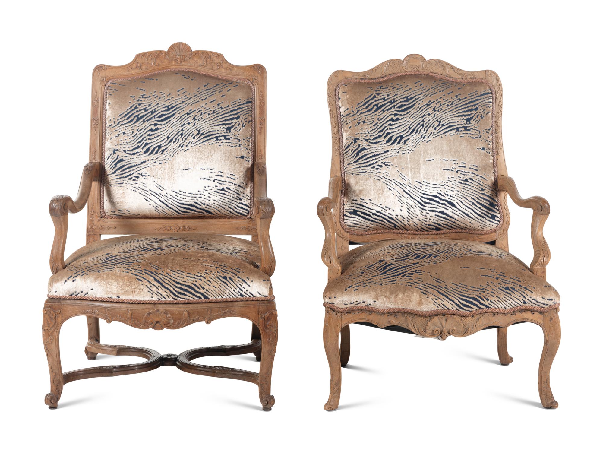 Two Régence Beechwood Fauteuils
