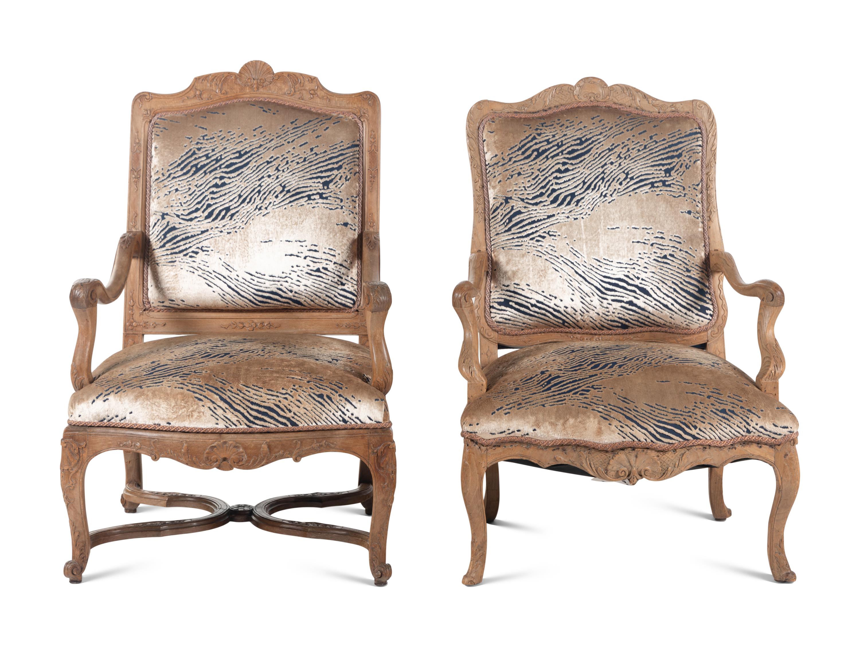 Two Régence Beechwood Fauteuils