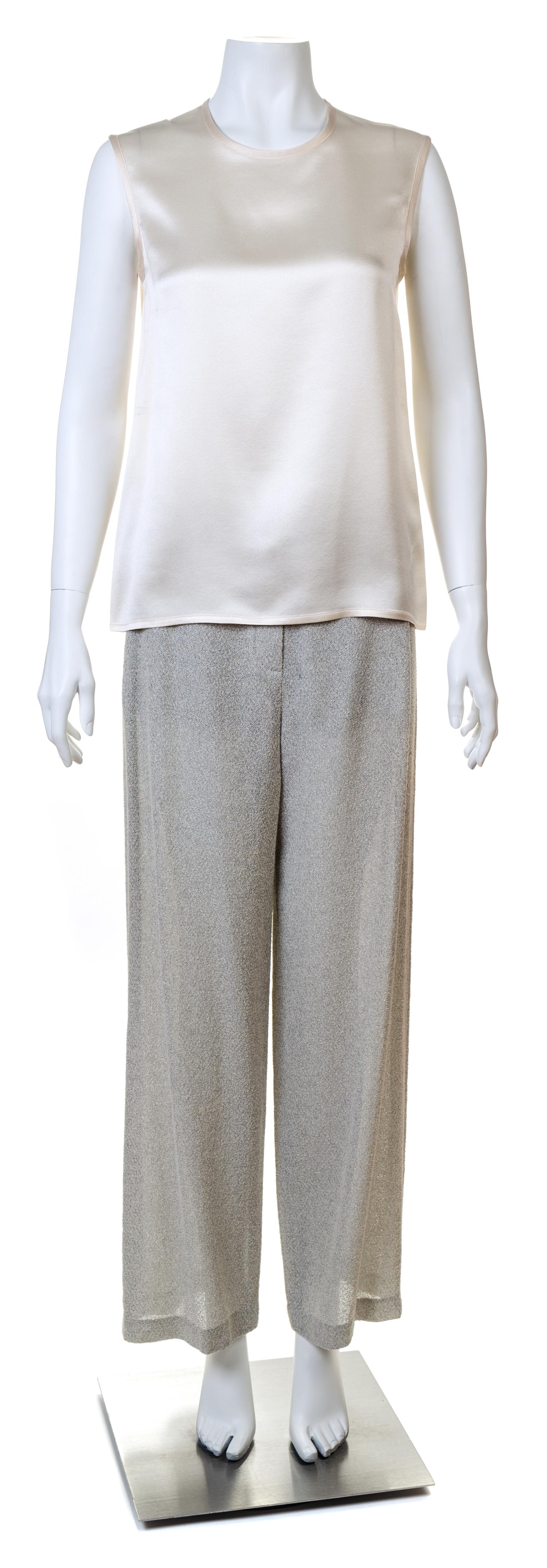 A Chanel Pant and Blouse Set, Pants size 40, Blouses no size.