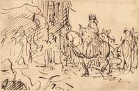 Circle of Rembrandt van Rijn (Dutch, 1606-1669) — Oriental Figure on Horseback