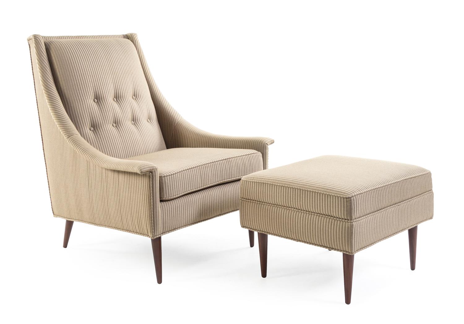 Milo Baughman (American, 1923-2003), JAMES INC., 1950s, a lounge chair and ottoman