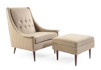 Milo Baughman (American, 1923-2003), JAMES INC., 1950s, a lounge chair and ottoman