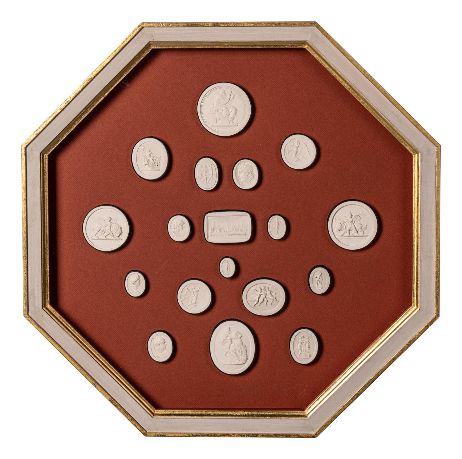 Four Framed Groups of Grand Tour Plaster Intaglios