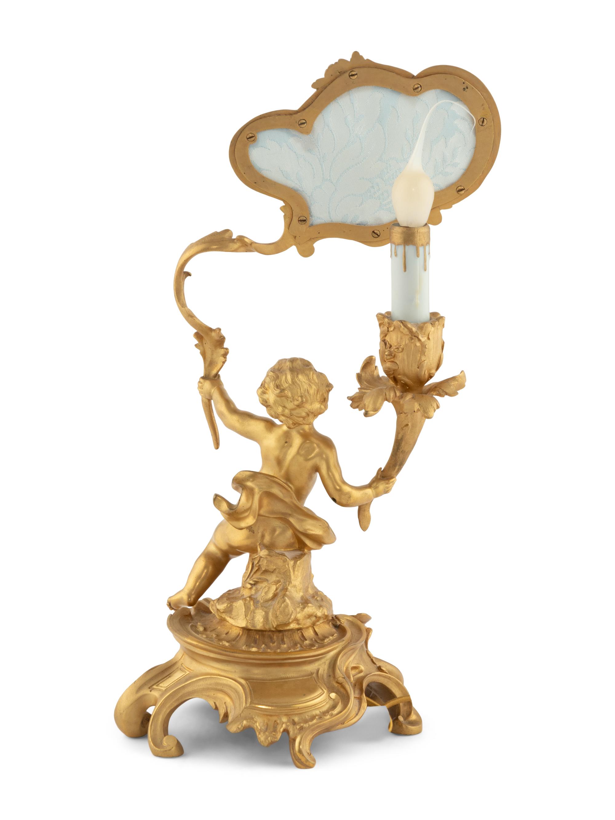 A Louis XV Style Gilt Bronze Candelabrum à Écran