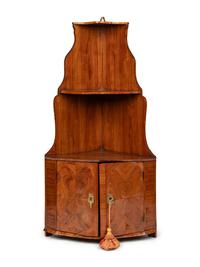 A Louis XVI Tulipwood Hanging Corner Cabinet