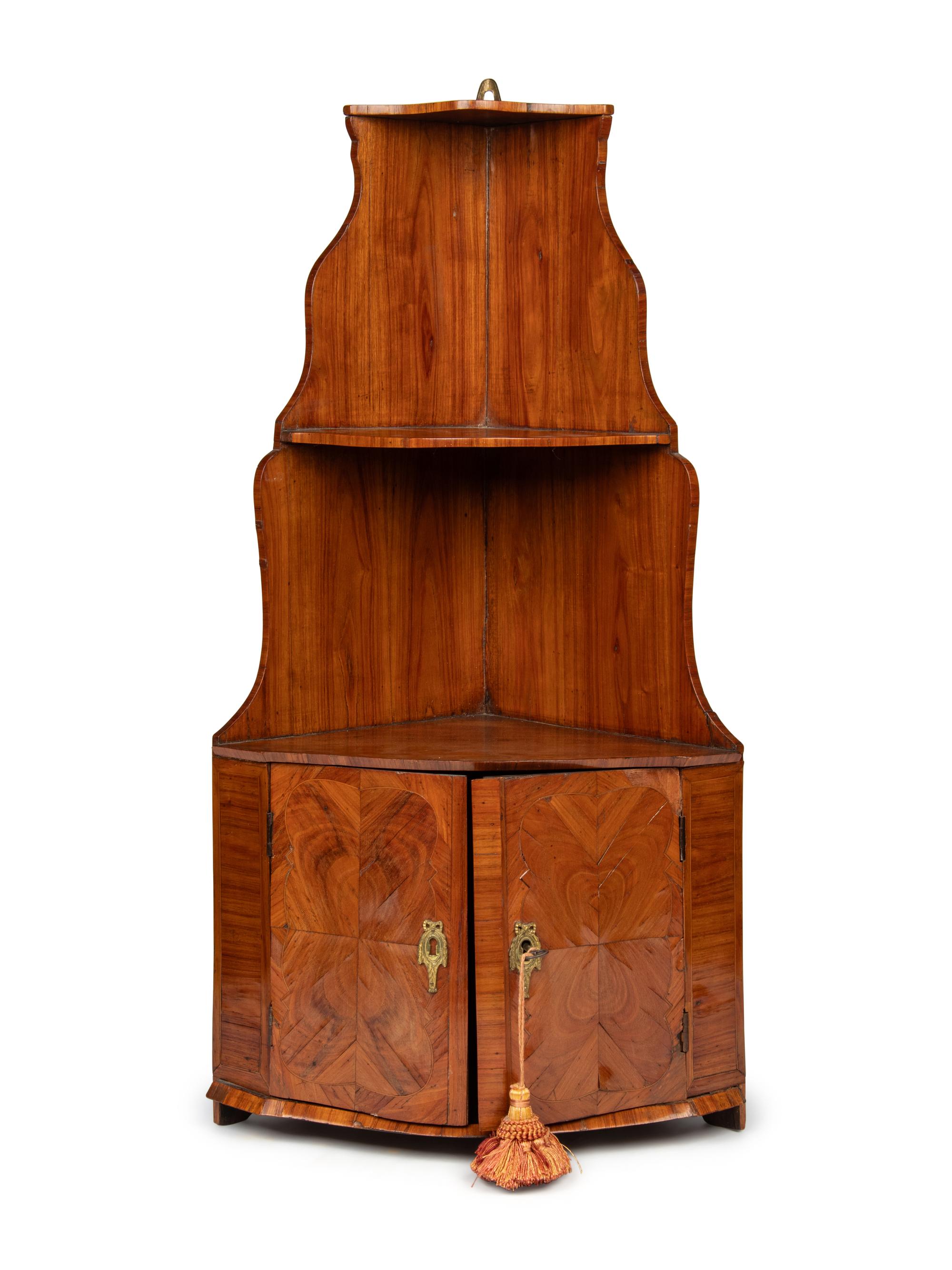 A Louis XVI Tulipwood Hanging Corner Cabinet