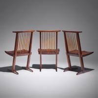 George Nakashima (American, 1905–1990) — Conoid Dining Chairs, set of eight, 1969-71