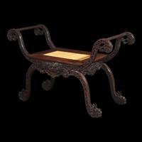 An Unusual Chinese Carved Hardwood Bench, 20th Century 二十世紀 硬木長椅