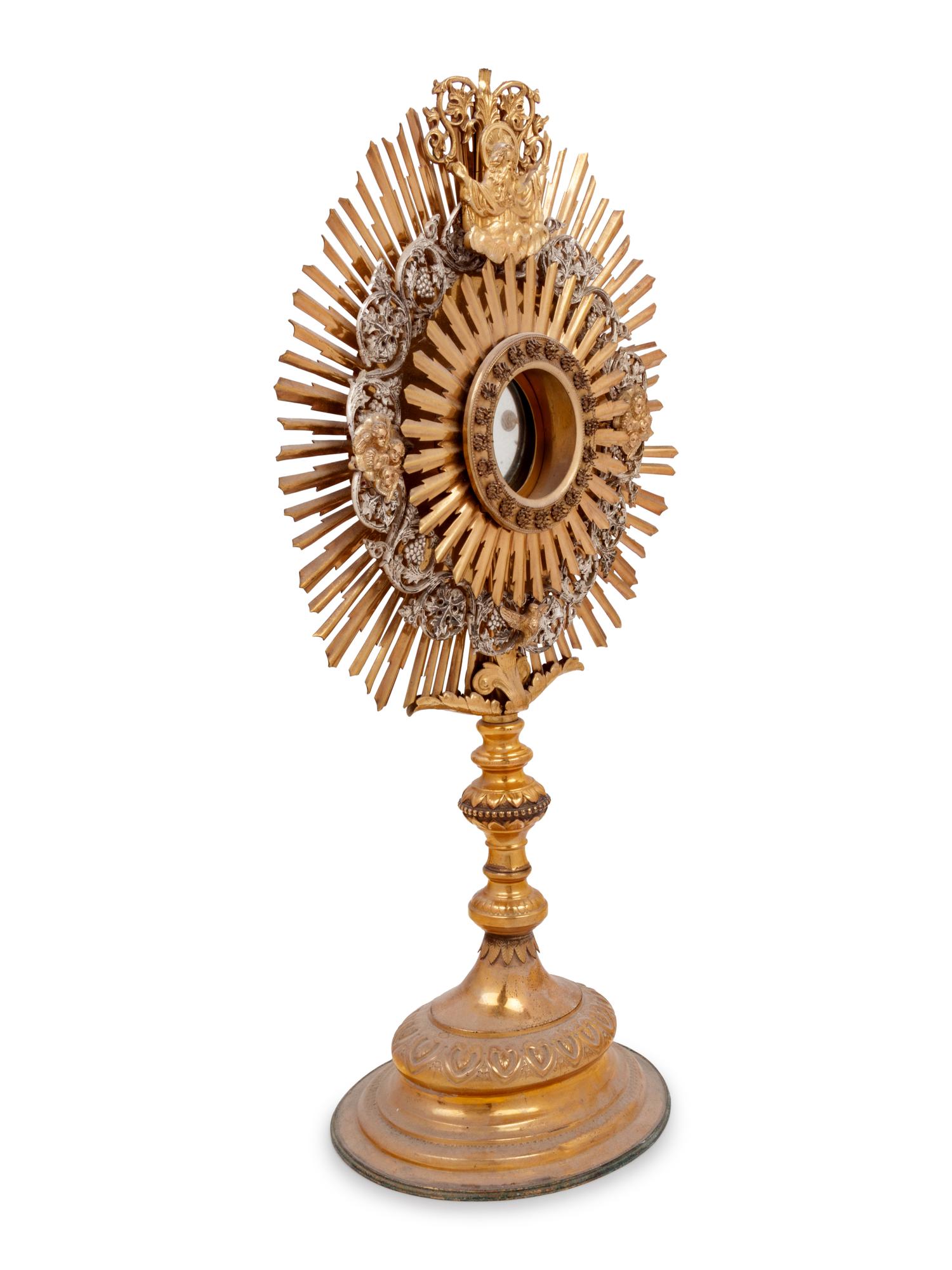 A Continental Gilt Metal Reliquary