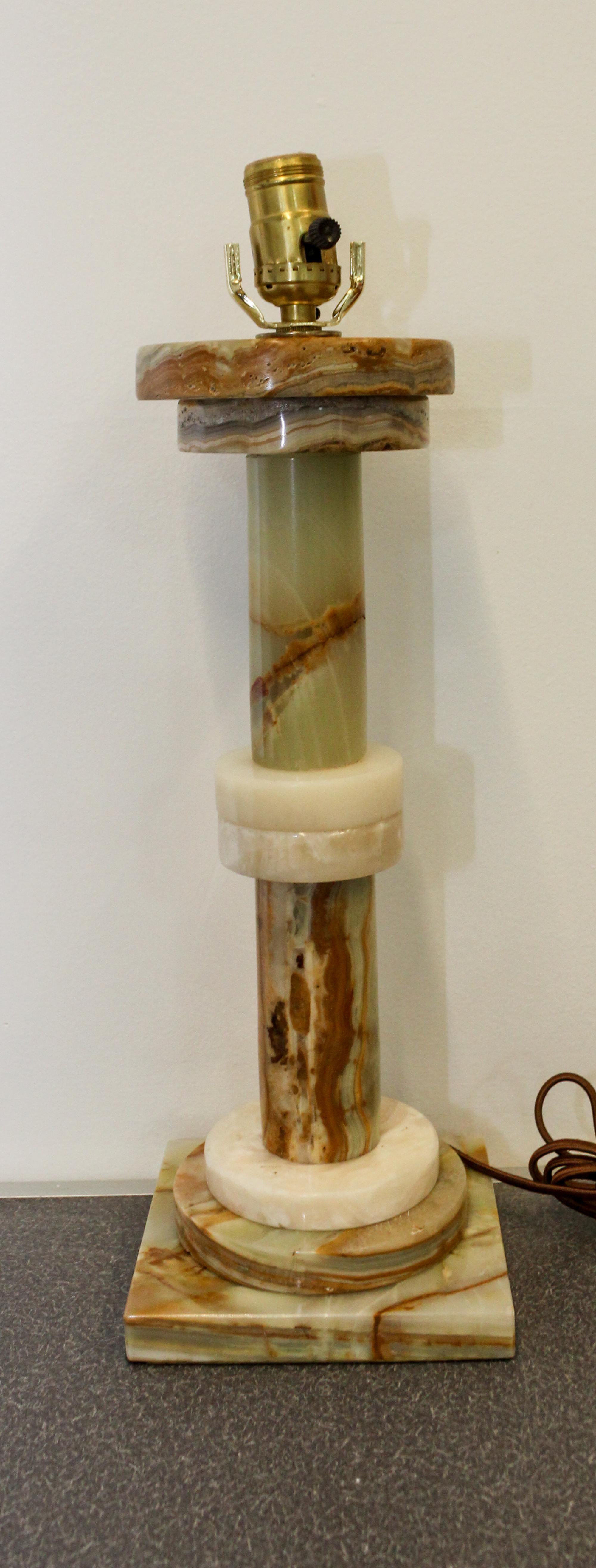 An Art Deco Onyx Lamp