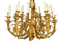 A Fine Louis XVI Style Ormolu Eighteen-Light Chandelier