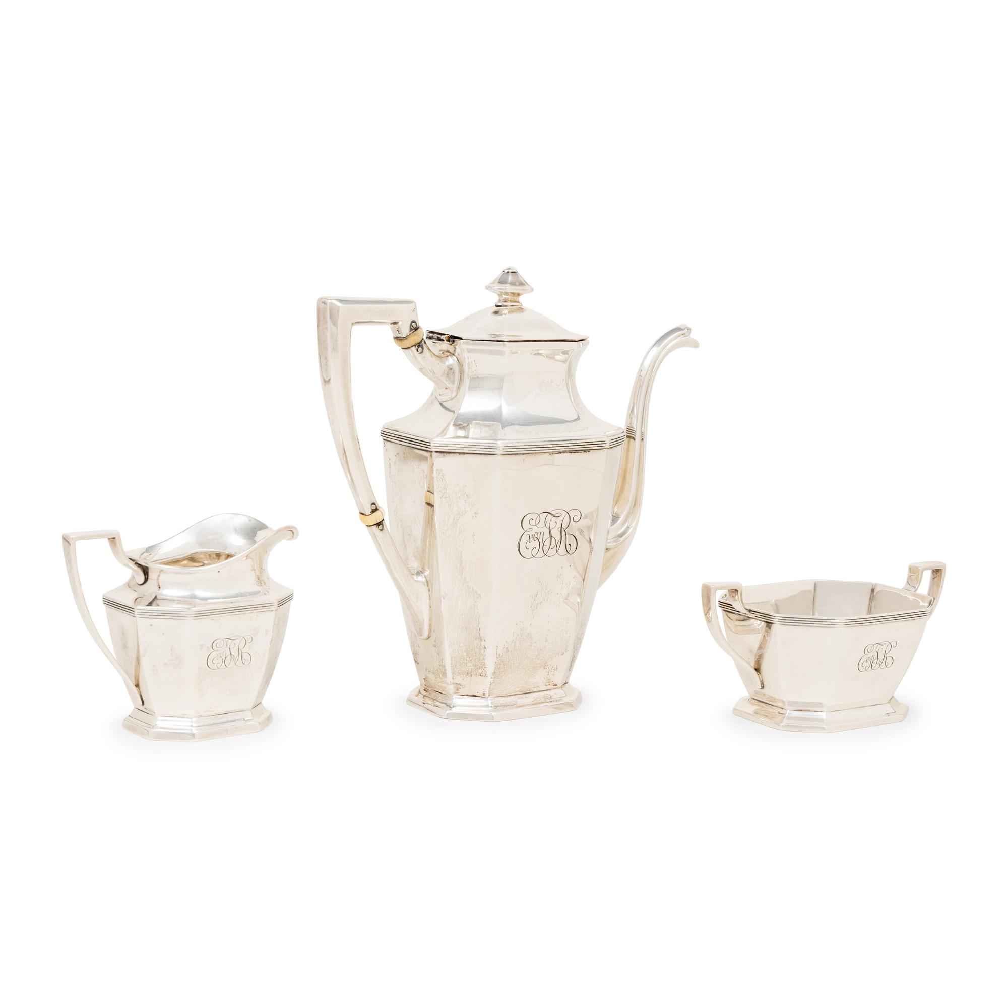 An American Silver Three-Piece Coffee Service