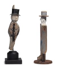 Two Folk Art Painted Wood Whirligigs