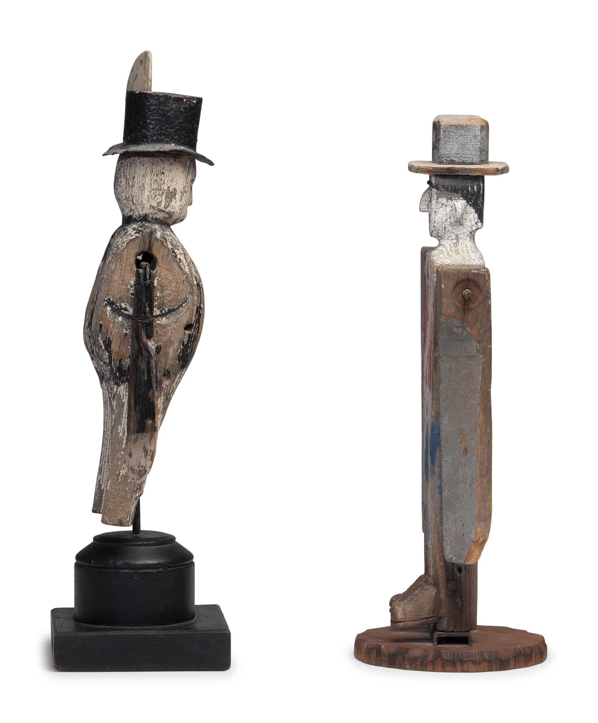 Two Folk Art Painted Wood Whirligigs