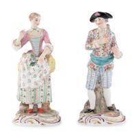 A Pair of Meissen Porcelain Figures