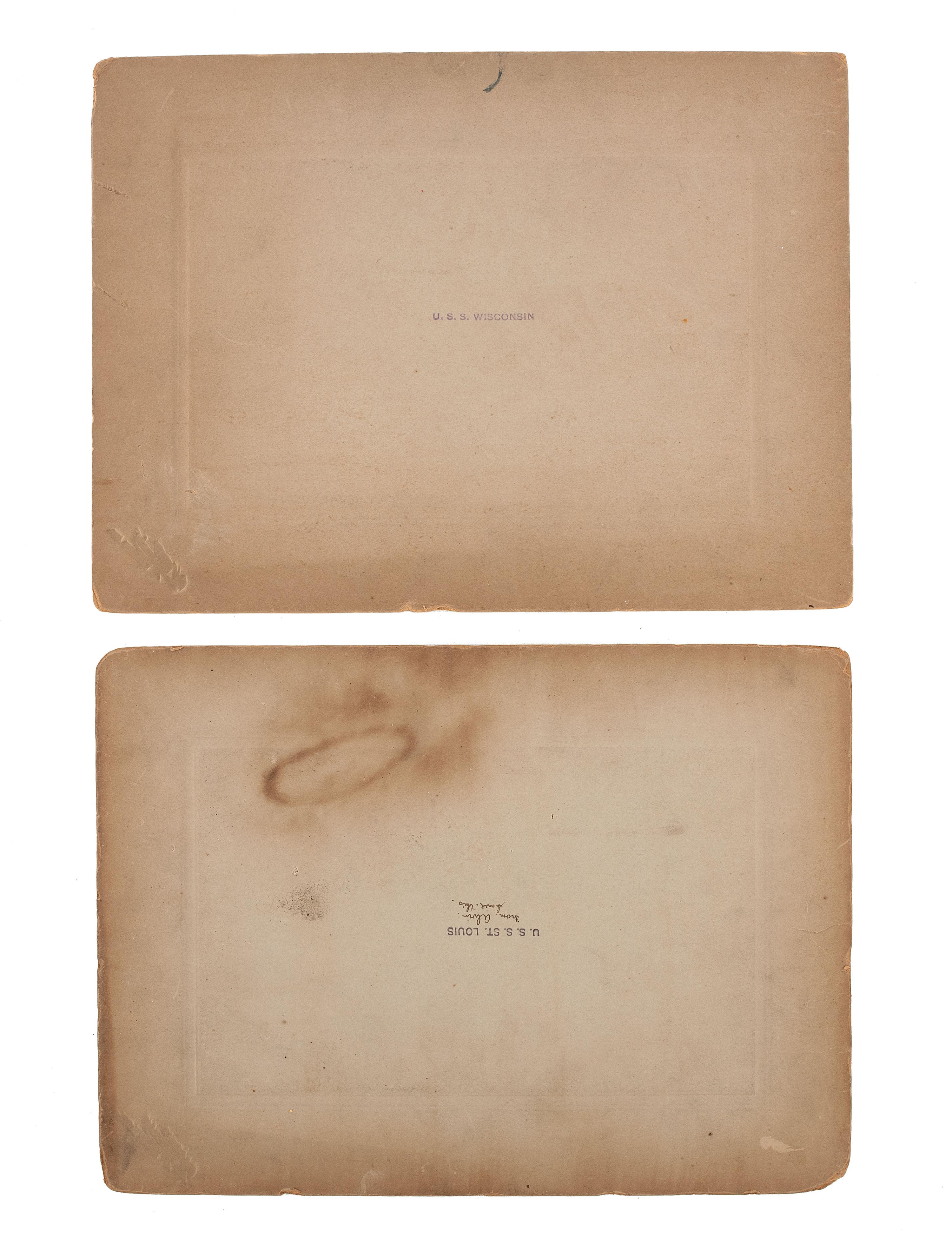 [PHOTOGRAPHY - MILITARY & TRANSPORTATION]. A group of 5 turn-of-the-century and WWI-era photographs and artworks.