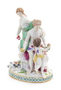 A Meissen Porcelain Figural Group Height 8 1/4 inches. — LATE 19TH/EARLY 20TH CENTURY