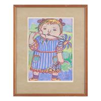 Miné Okubo (American, 1912-2001) — Girl in Striped Dress