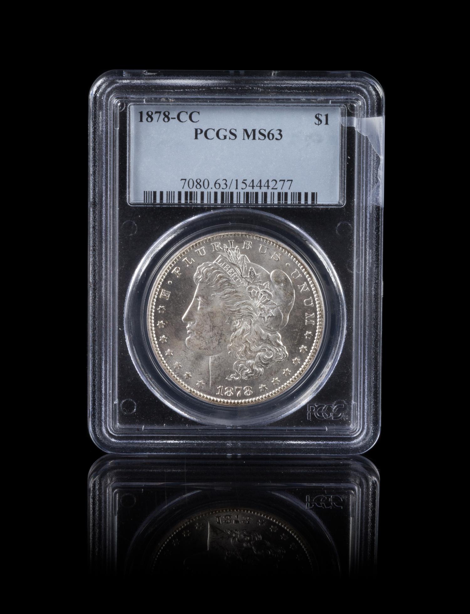 A United States 1878-CC Morgan Silver Dollar Coin