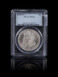 A United States 1878-CC Morgan Silver Dollar Coin