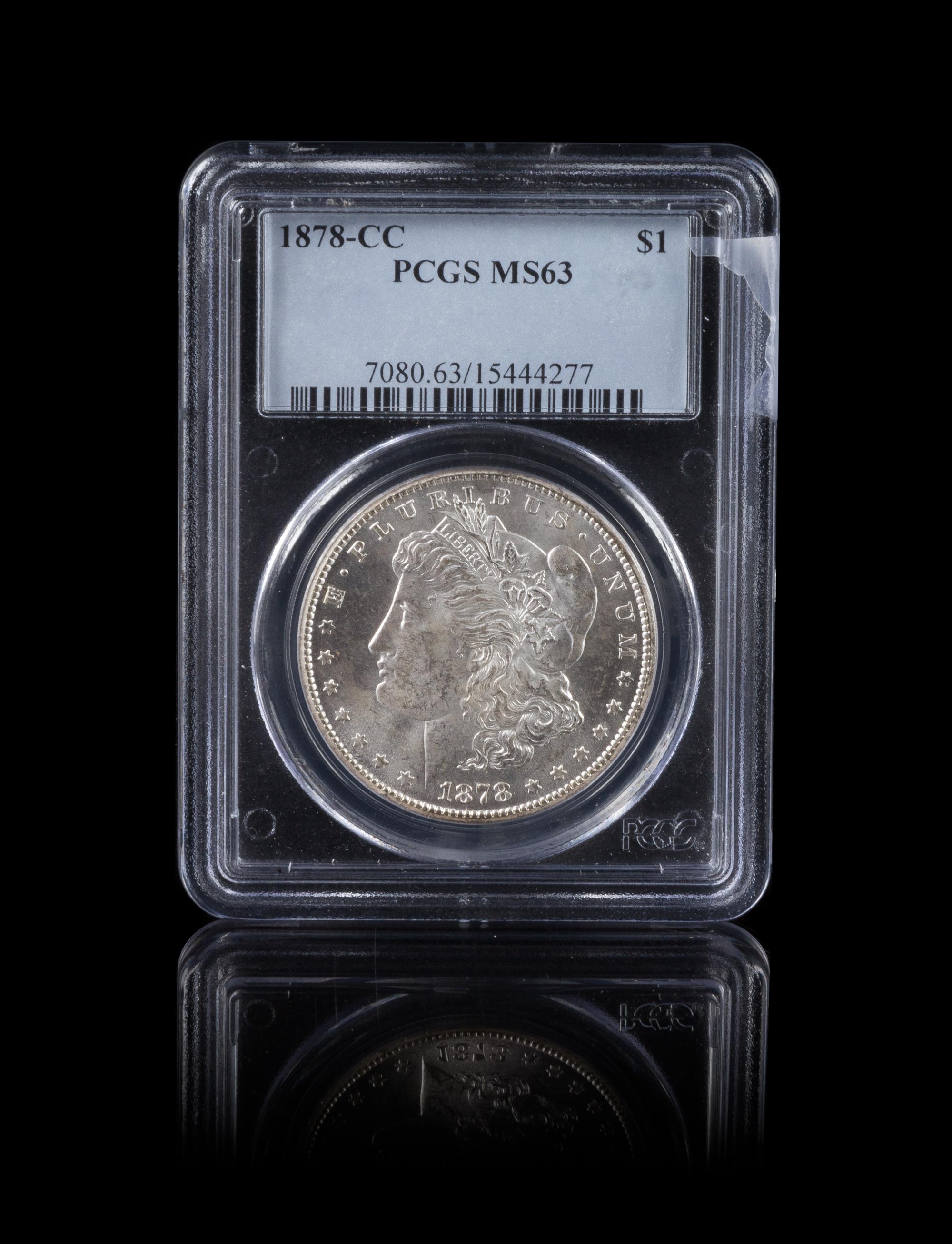 A United States 1878-CC Morgan Silver Dollar Coin