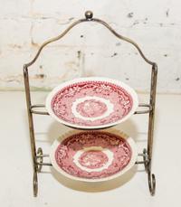 A Silver-Plate Pastry Stand Height 12 1/2 inches.