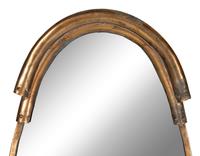 A Pair of Contemporary Aged Brass Mirrors