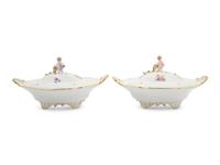 A Pair of Meissen Porcelain Covered Entree Dishes