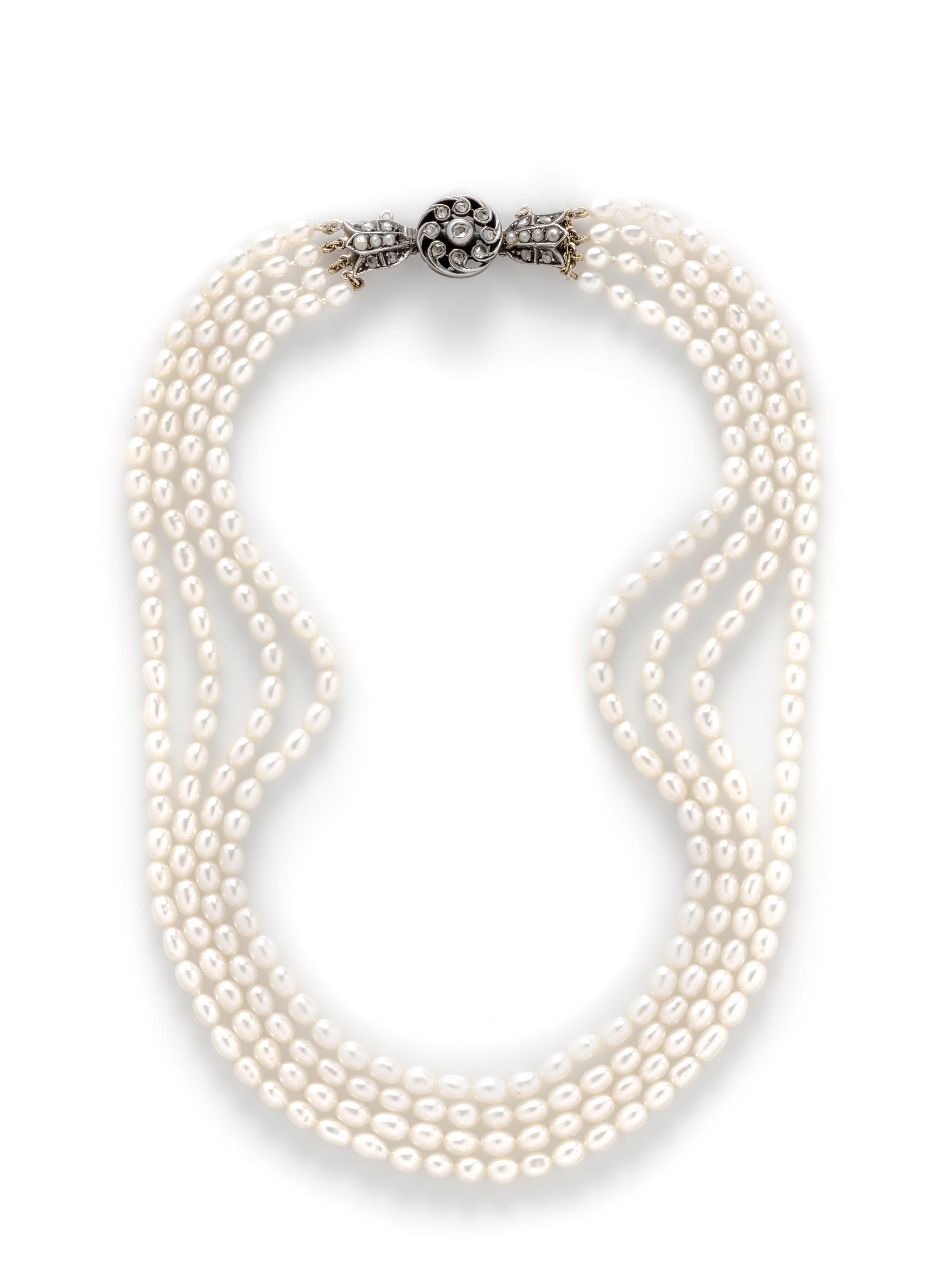 MULTISTRAND CULTURED PEARL NECKLACE AND BRACELET