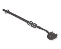 A Copper-Inlaid Wrought Iron Slotted Spoon with Human Head-Form Terminals, Possibly Spanish, 17th Century