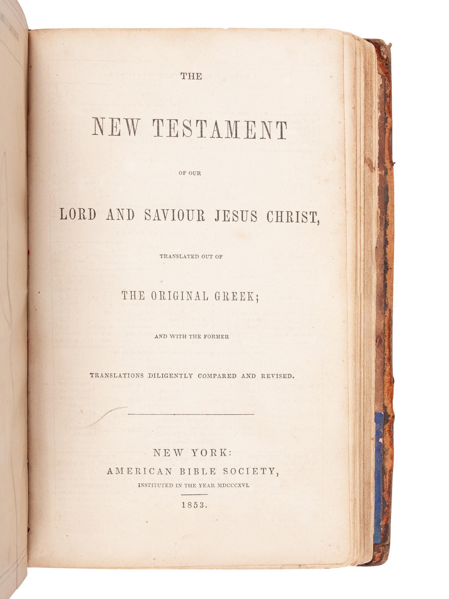 [BIBLES - AMERICAN BIBLE SOCIETY]. A group of 4 Bibles, comprising: