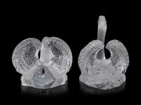A Pair of Lalique Miroir Cygnes Centerpieces