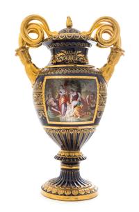 A Vienna Porcelain Urn and Cover Height 21 1/4 inches. — 19TH CENTURY