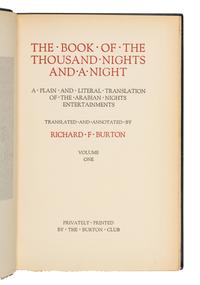 [BINDINGS]. BURTON, Richard Francis (1821-1890). The Book of the Thousand Nights and a Night . -- Supplemental Nights. [London]: Privately Printed by the Burton Club, [1910].