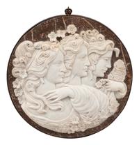 A Continental Carved Marble Plaque