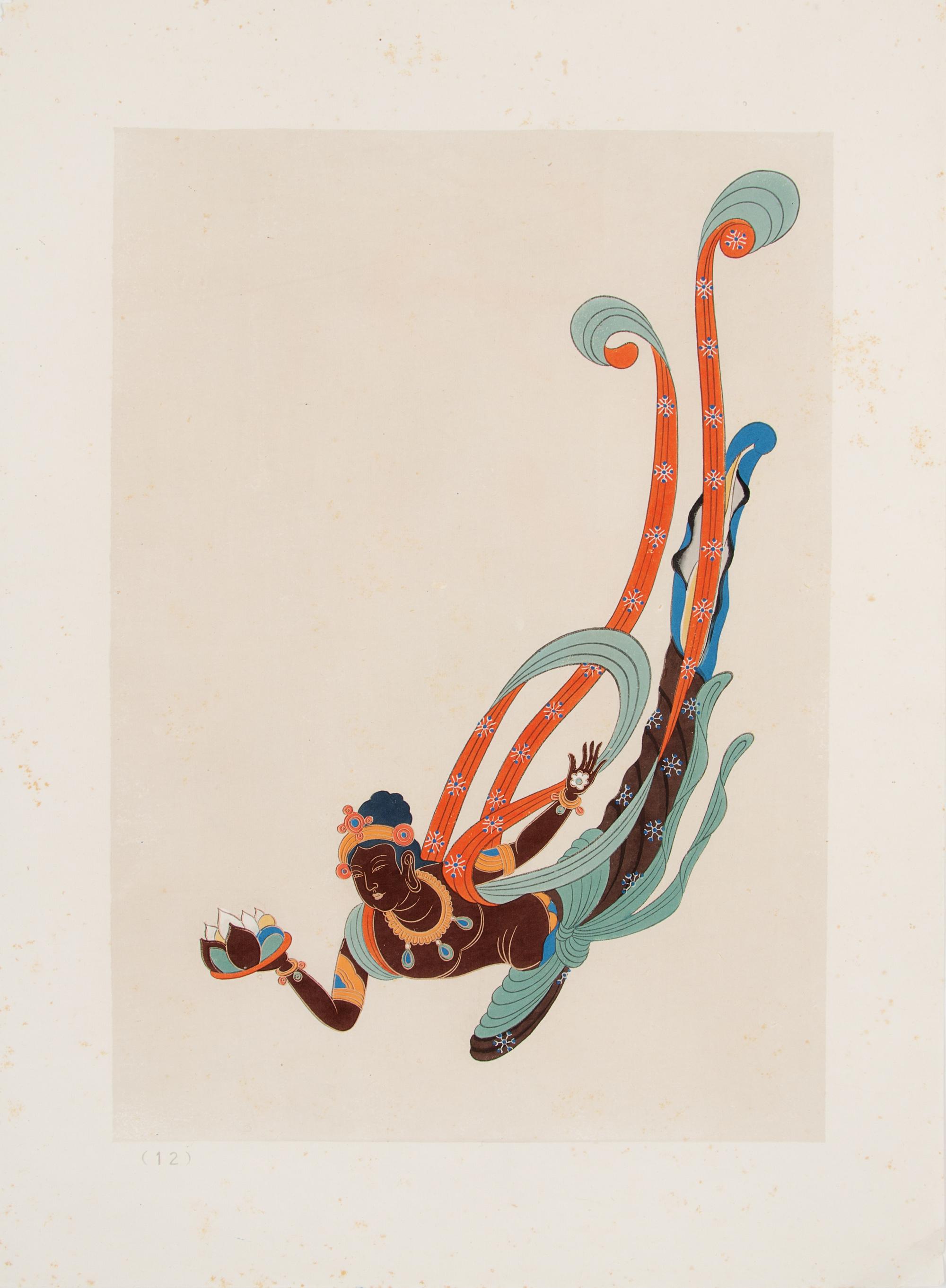 [SILK ROAD DUNHUANG] Mural Painting of the Tunhuang Caves (Dunhuang Bi Hua Xuan), Volume 1 and 2, Beijing: Rongbaozhai, 1952