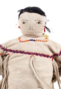 Apache and Plains Beaded Hide Dolls