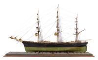 A Model of the "Sovereign of the Seas" Height of model 51 1/2 x length of base 85 3/4 inches.