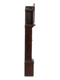 A Federal Carved and Grain Painted Pine Wooden Works Tall Case Clock