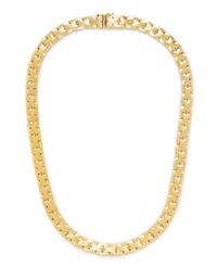 A 14 Karat Yellow Gold Textured Link Necklace, Italy, 34.60 dwts.