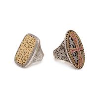 KONSTANTINO, COLLECTION OF STERLING SILVER AND YELLOW GOLD RINGS