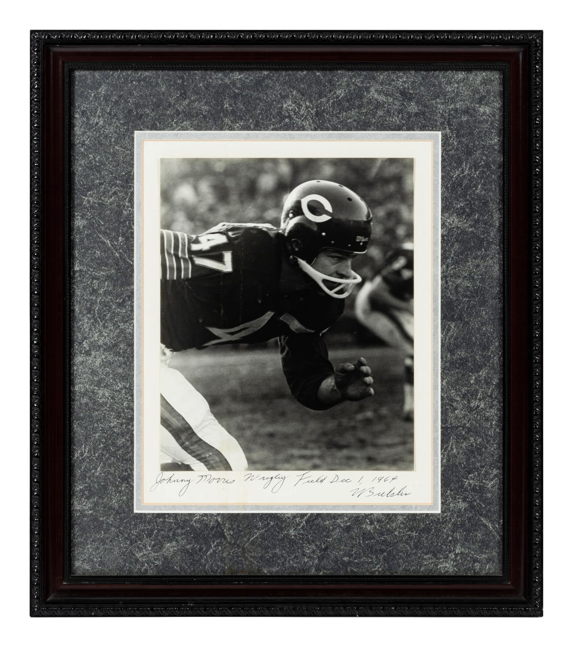 A Group of Five Photographs of Various Chicago Football Players Formerly Displayed at Mike Ditka’s Restaurant.
