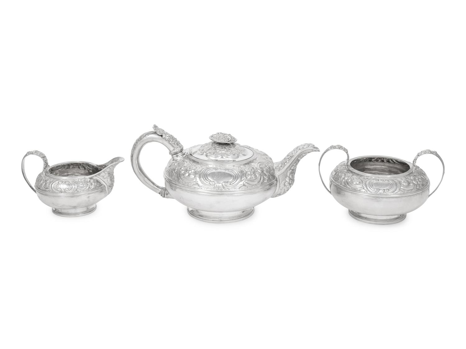 A George IV Silver Three-Piece Tea Service