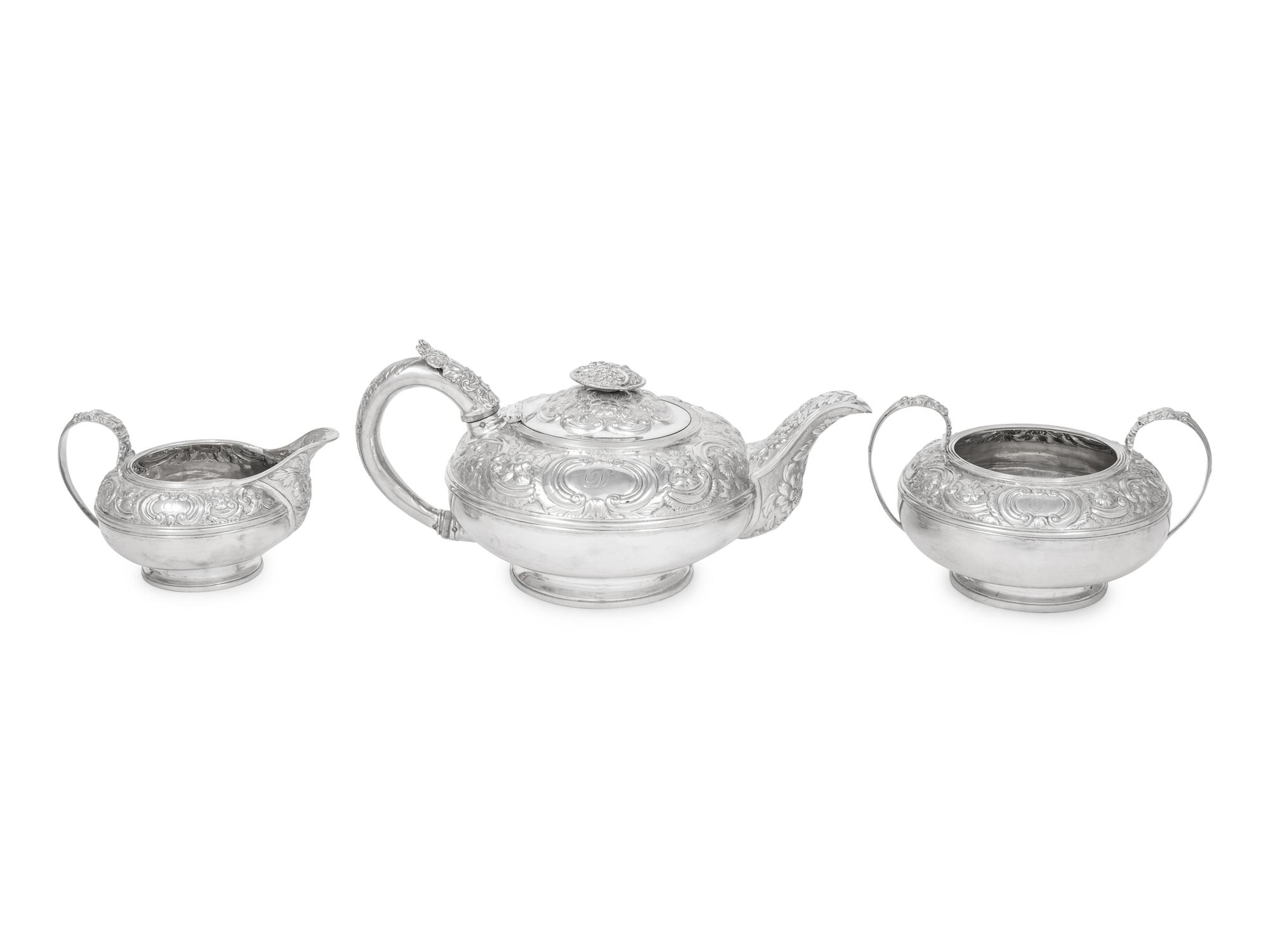 A George IV Silver Three-Piece Tea Service