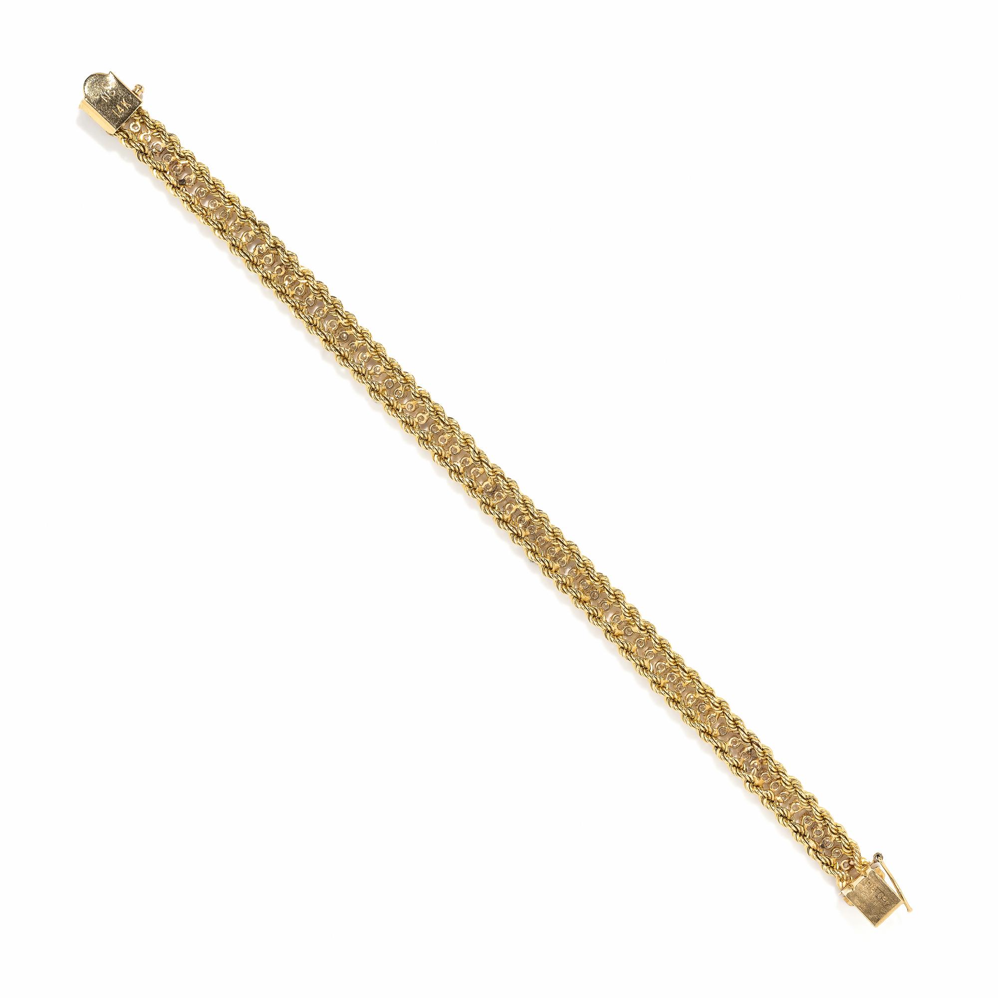 YELLOW GOLD AND DIAMOND BRACELET