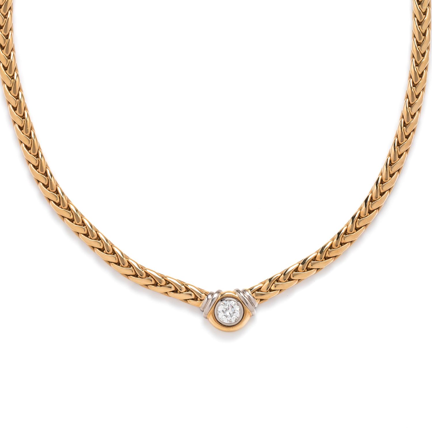 BUCHERER, YELLOW GOLD AND DIAMOND NECKLACE