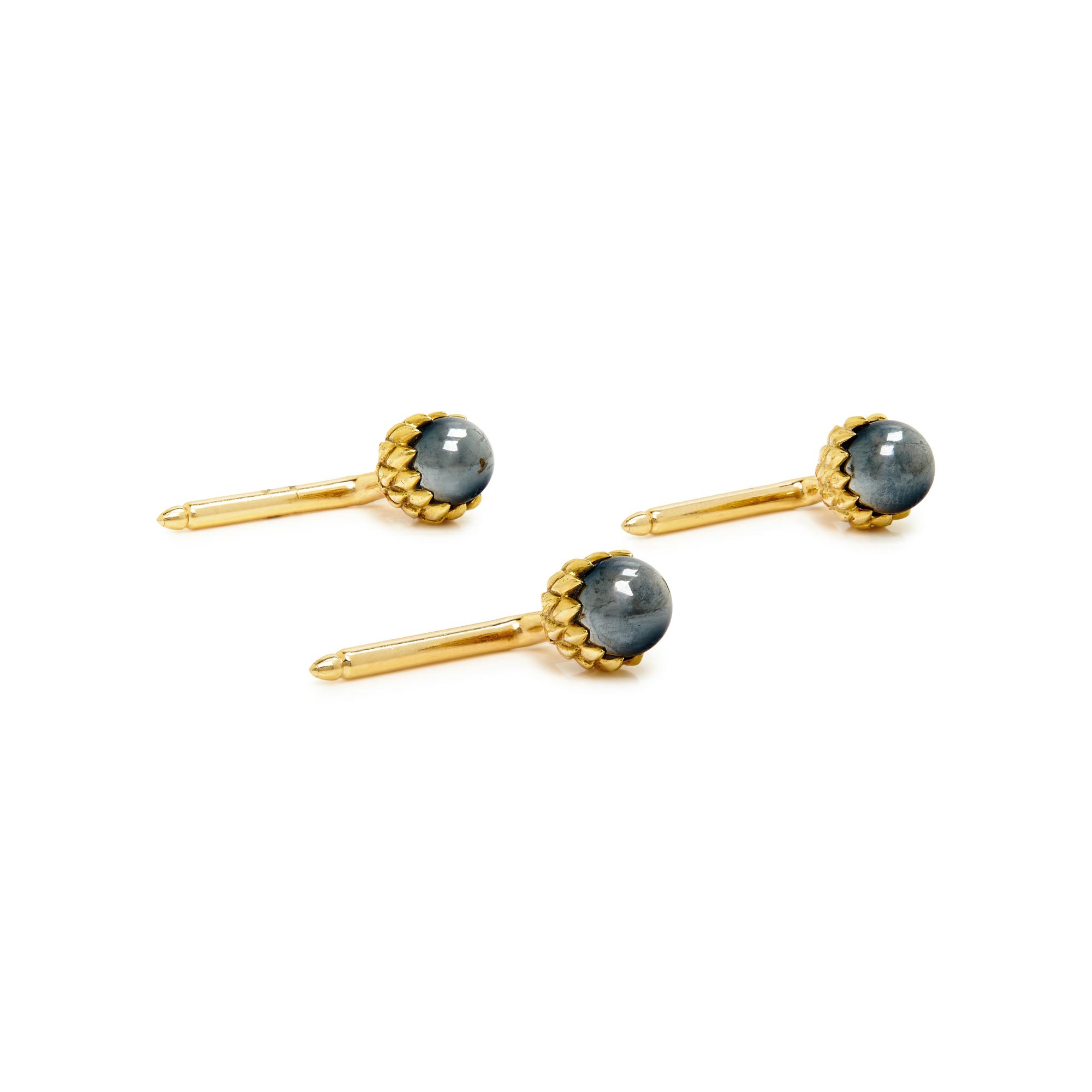 TIFFANY & CO., SCHLUMBERGER, YELLOW GOLD AND HEMATITE 'ACORN' DRESS SET