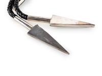 Sterling Silver and Mosaic Inlay Abstract Figural Bolo Tie
