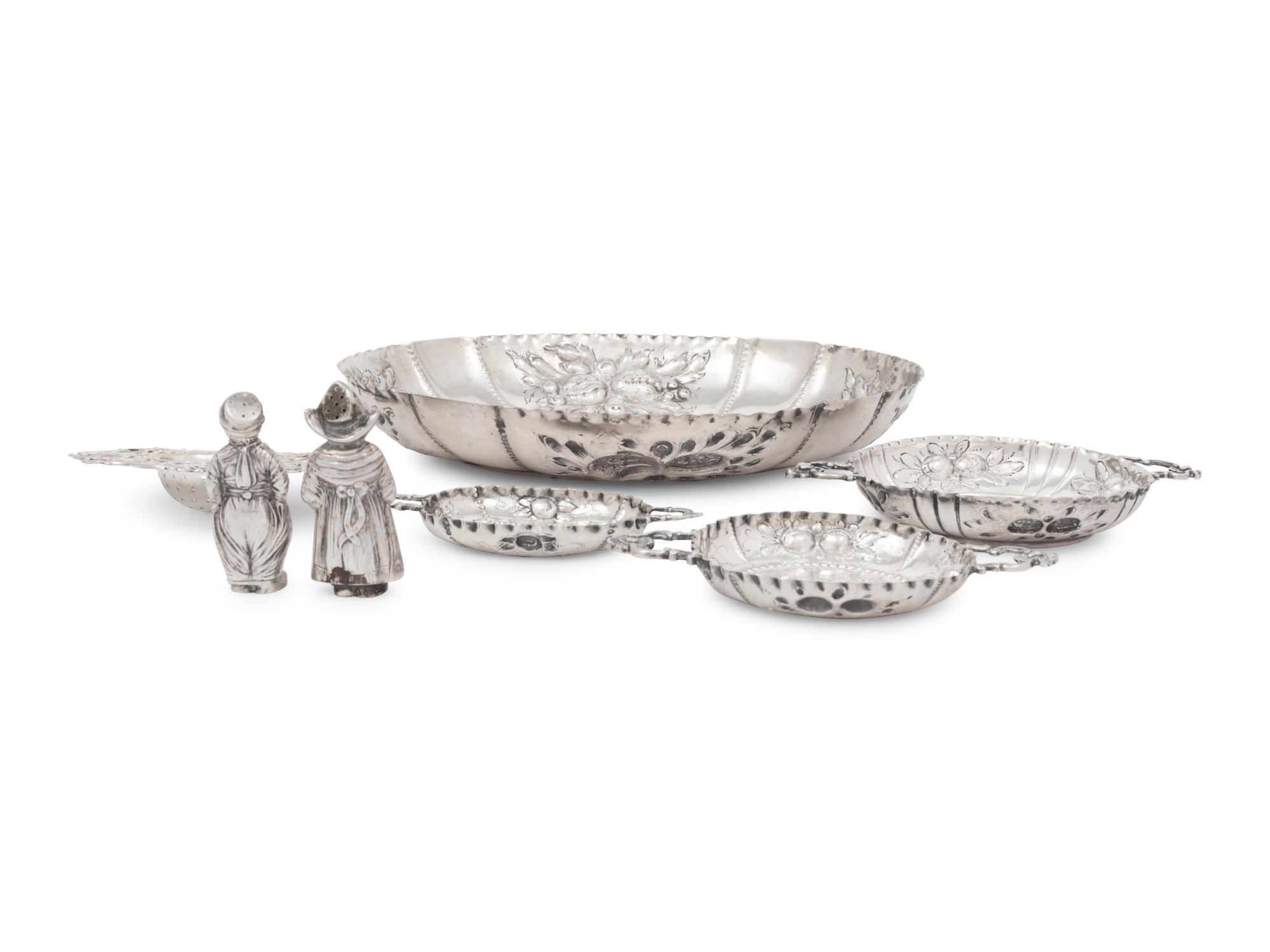 A Group of German Silver Table Articles