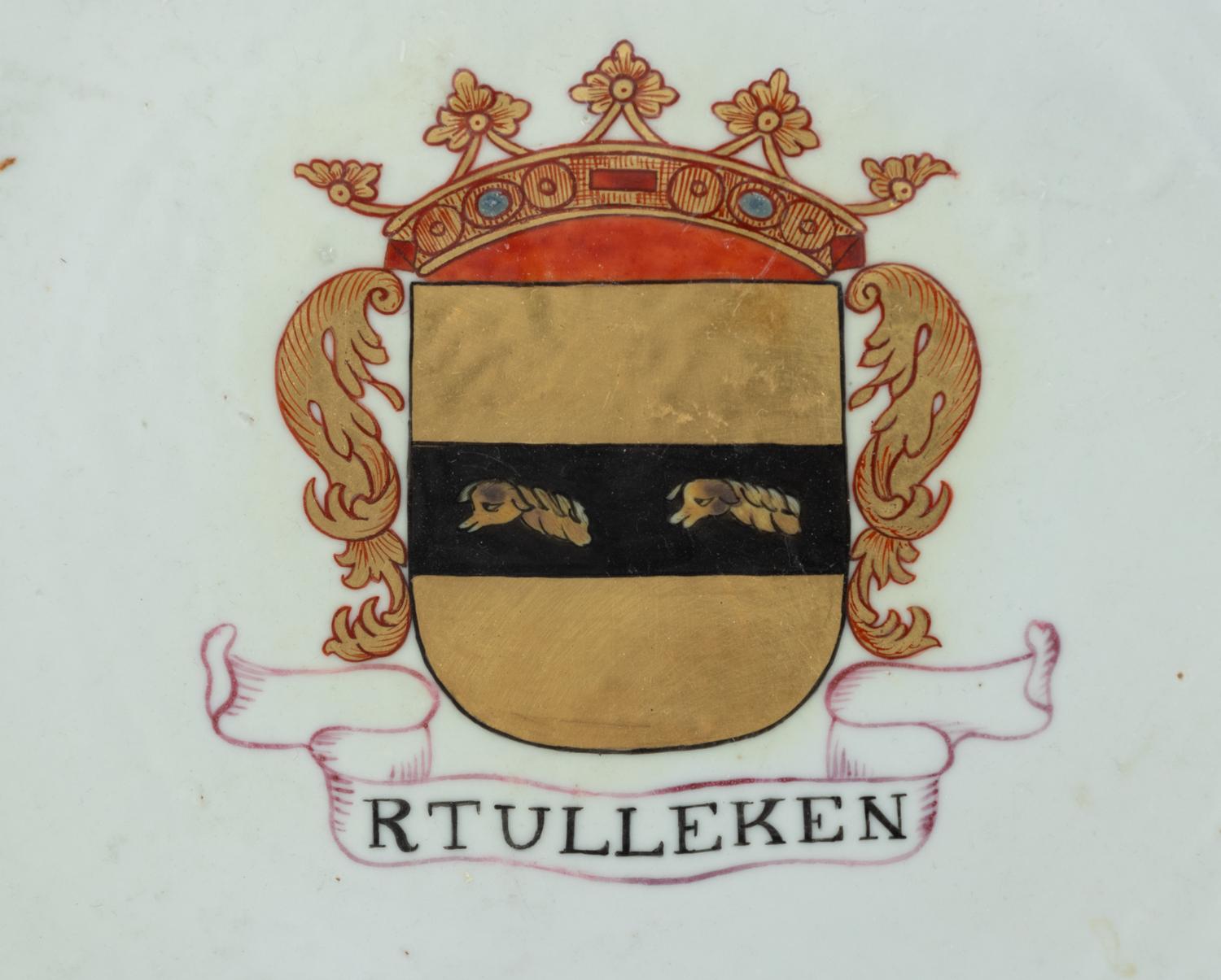 A Large Chinese Export Porcelain Armorial Charger for the Dutch Family Tulleken